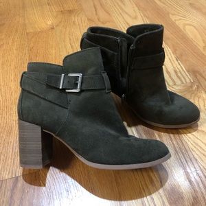 Olive Green Heeled Ankle Booties Size 6.5